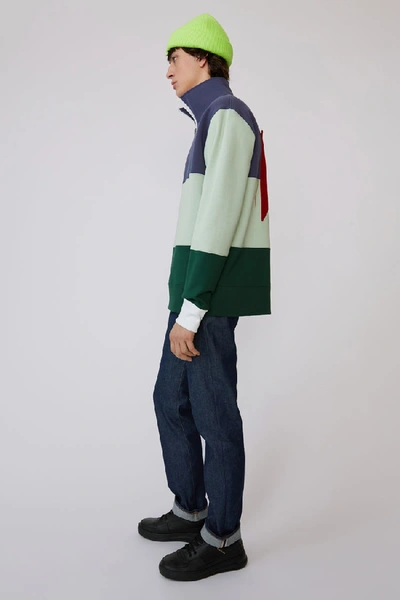 Shop Acne Studios Zip Fleece Denim Blue