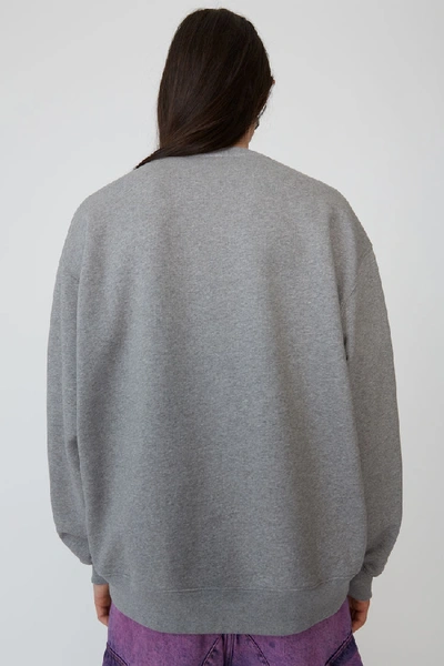 Shop Acne Studios Animal-embroidered Sweatshirt Light Grey Melange