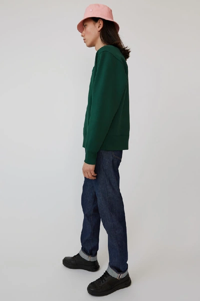 Shop Acne Studios Fairview Face Dark Green In Classic Fit Sweatshirt
