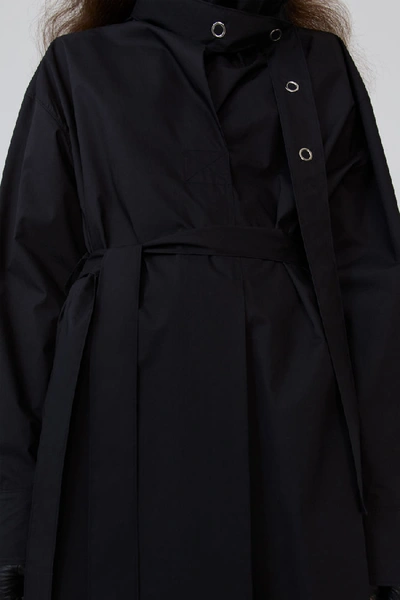 Shop Acne Studios Cowl Neck Shirt Dress Black