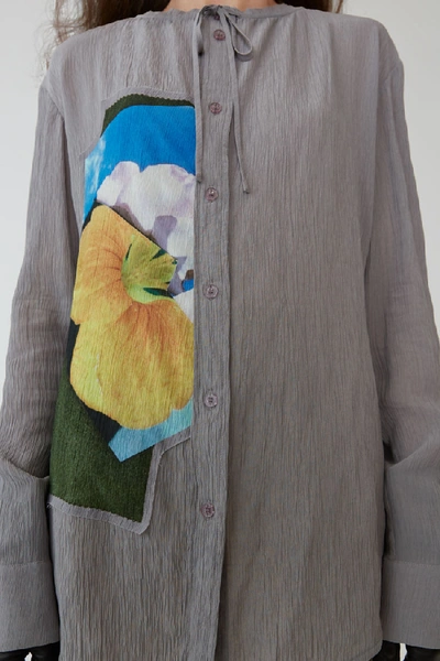 Shop Acne Studios Flower-print Shirt Lilac/mustard