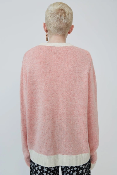 Shop Acne Studios Two-tone Crewneck Sweater White/red