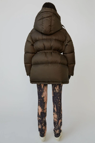 Shop Acne Studios Hooded Down Jacket Forest Green