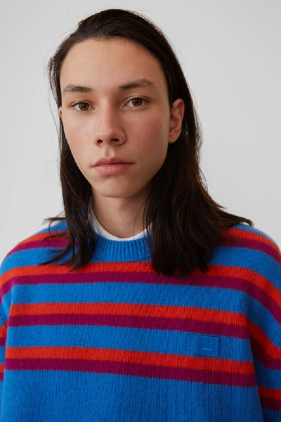 Shop Acne Studios Knit Sweater Blue Multicolor