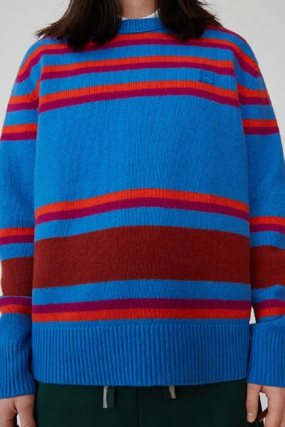 Shop Acne Studios Knit Sweater Blue Multicolor
