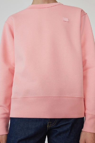 Shop Acne Studios Fairview Face Blush Pink In Classic Fit Sweatshirt