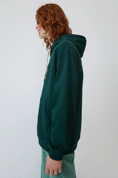 Shop Acne Studios Animal-embroidered Hooded Sweatshirt Forest Green