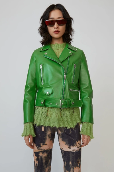 Shop Acne Studios Biker Jacket Electric Green