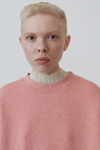 Shop Acne Studios Crewneck Sweatshirt Pink Melange