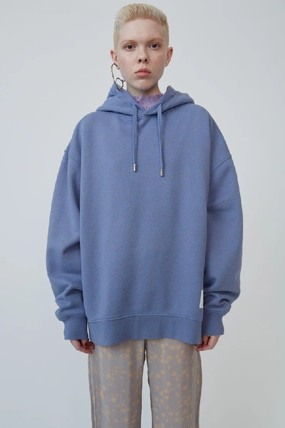 Shop Acne Studios Hooded Sweatshirt Blue Melange