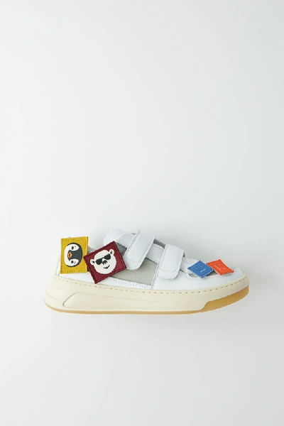 Shop Acne Studios Perey Patch White/white In Velcro Sneakers