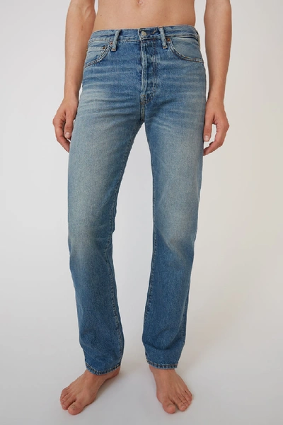 Shop Acne Studios 1996 Mid Blue Trash1 Mid Blue In Classic Fit Jeans