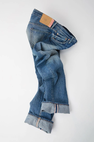 Shop Acne Studios 1996 Mid Blue Trash1 Mid Blue In Classic Fit Jeans