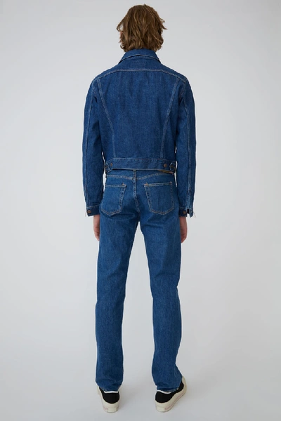 Shop Acne Studios 1998 Dark Blue Trash Dark Blue In Slim-fit Denim Jacket