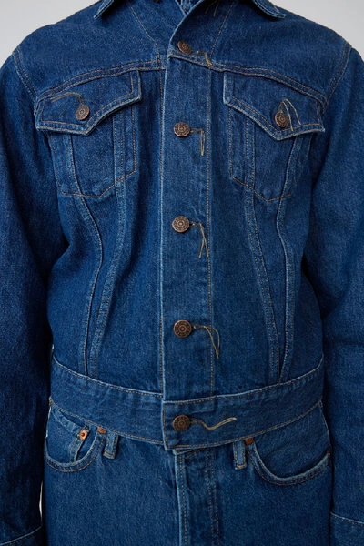 Shop Acne Studios 1998 Dark Blue Trash Dark Blue In Slim-fit Denim Jacket