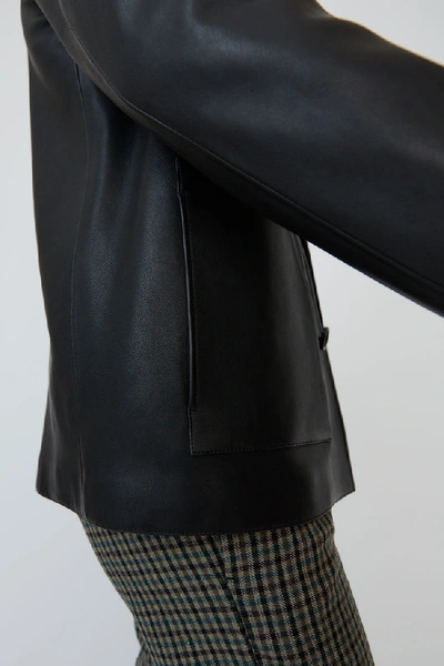 Shop Acne Studios Leather Shirt Jacket Black