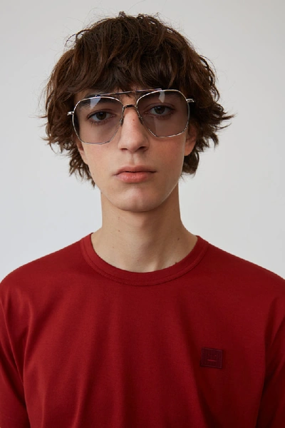 Shop Acne Studios Nash Face Brick Red In Classic Fit T-shirt