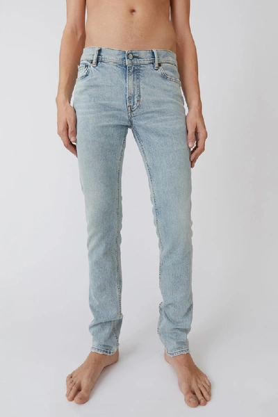 Shop Acne Studios North Marble Wash Indigo Blue In Skinny Fit Jeans