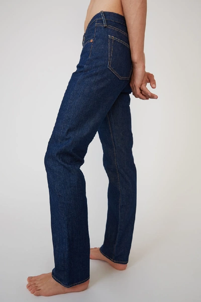 Shop Acne Studios 1996 Blue Water1 Indigo Blue In Classic Fit Jeans