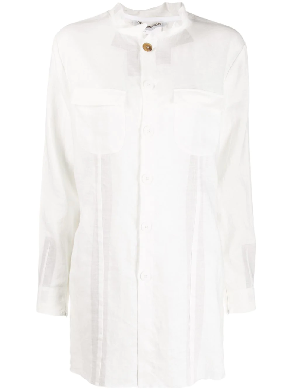 Cherevichkiotvichki Button-Up Loose-Fit Shirt In White | ModeSens