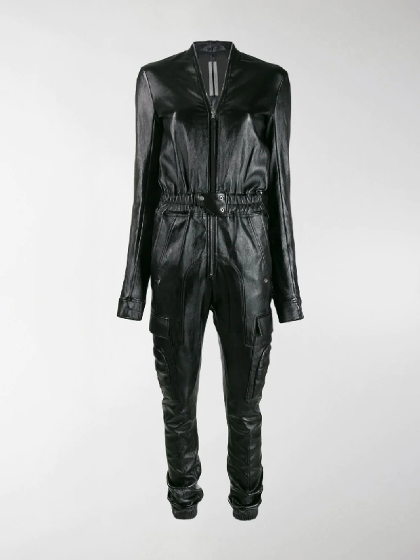 Rick Owens Long-sleeve Fitted Jumpsuit In Black | ModeSens