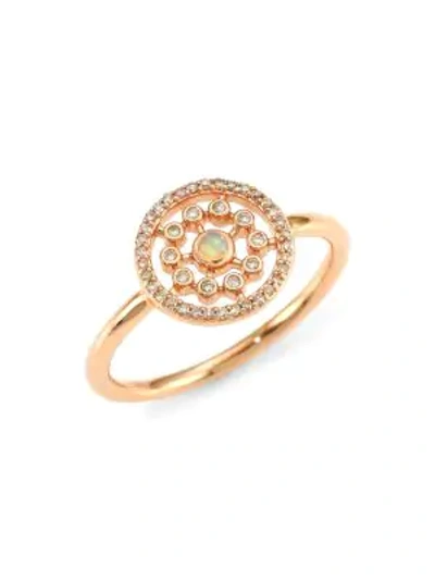Shop Astley Clarke Women's 14k Rose Gold, Diamond & Opal Medium Ring