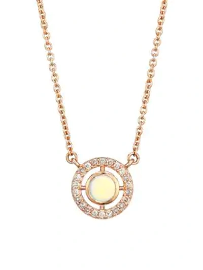 Shop Astley Clarke Women's 14k Rose Gold, Opal & Diamond Mini Pendant Necklace