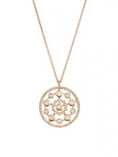 Shop Astley Clarke 14k Rose Gold, Diamond & Opal Medium Pendant Necklace