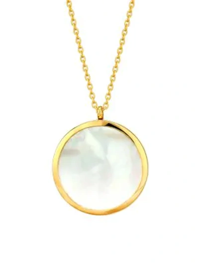 Shop Astley Clarke 18k Yellow Gold Vermeil & Mother-of-pearl Slice Locket/29"-33"