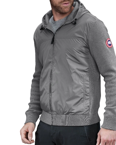 Shop Canada Goose Men's Windbridge Wool Nylon Hoodie Jacket In Iron Grey