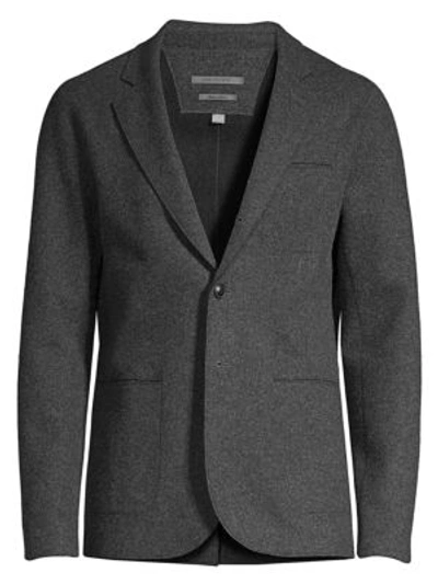 Shop John Varvatos Men's Slim-fit Double Face Wool-blend Jacket In Dark Grey