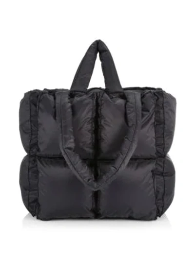 Shop Off-white Small Quilted Puff Tote In Anthracite
