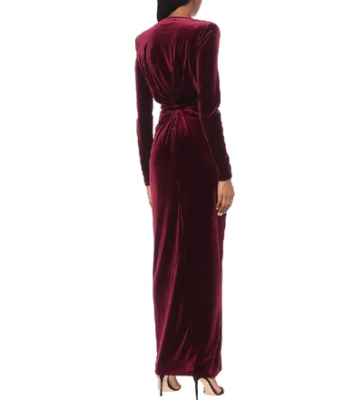Shop Alexandre Vauthier Velvet Gown In Red