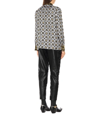 Shop Versace Printed Silk Blouse In Multicoloured