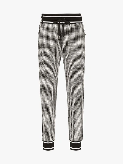 Shop Dolce & Gabbana Houndstooth Check Sweatpants In Grey