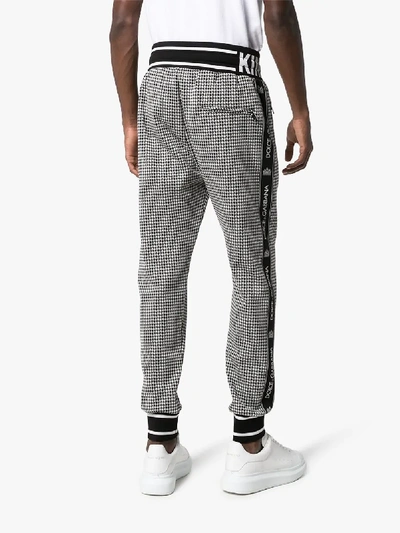 Shop Dolce & Gabbana Houndstooth Check Sweatpants In Grey