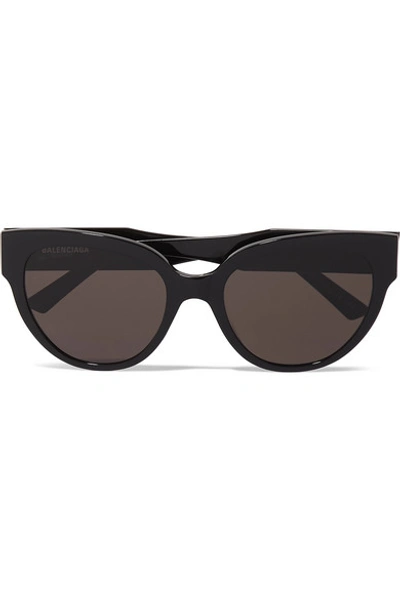Shop Balenciaga Round-frame Acetate Sunglasses In Black