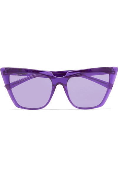 Shop Balenciaga Oversized Cat-eye Acetate Sunglasses In Purple