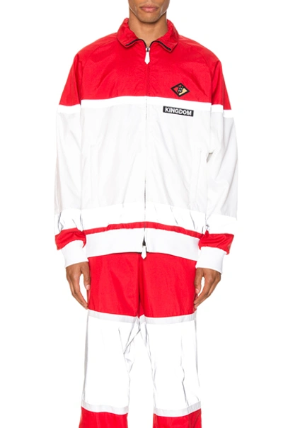 Shop Burberry Tracktop In Bright Red