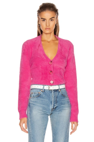 Shop Grlfrnd Gracie Cardigan In Pink In Bright Pink