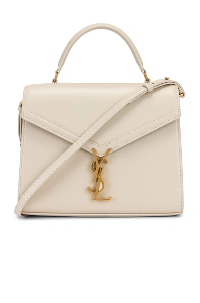 Shop Saint Laurent Medium Monogramme Cassandra Shoulder Bag In Crema Soft & Rouge Legion