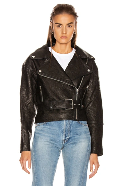 Shop Grlfrnd Charlie Leather Moto Jacket In Black