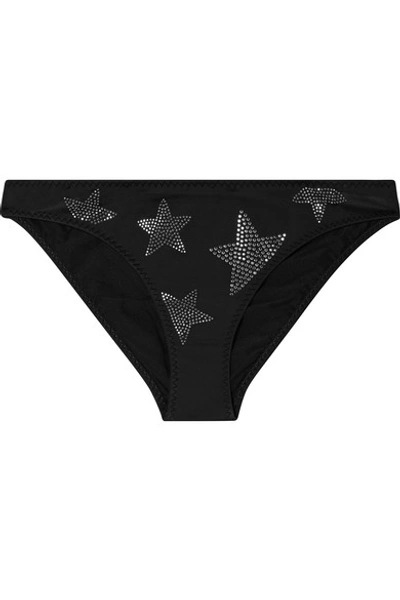 Shop Stella Mccartney Embellished Bikini Briefs In Black