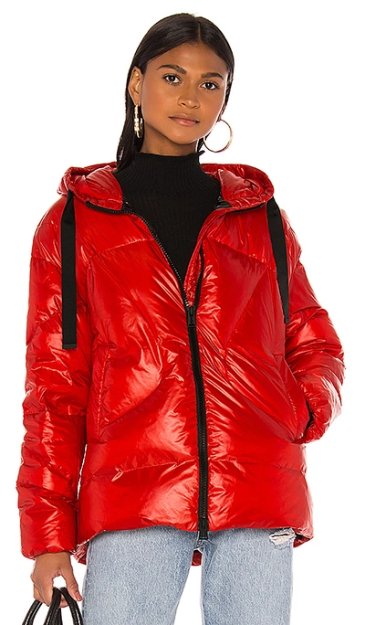 Shop Add Oversized Hooded Down Jacket In Red. In Fiamma