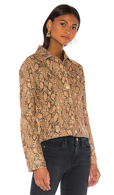 Shop Frame Le Vintage Jacket In Coated Python