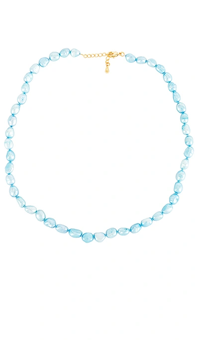 Shop Amber Sceats Necklace In Blue,metallic Gold. In Sky Blue