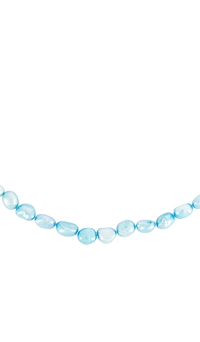 Shop Amber Sceats Necklace In Blue,metallic Gold. In Sky Blue