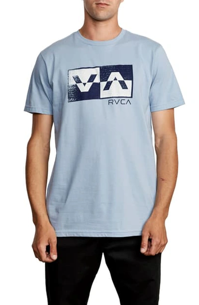 Shop Rvca Random Box Logo Graphic T-shirt In Dusty Blue