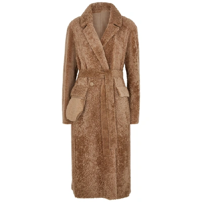 Shop Anne Vest Diana Caramel Reversible Shearling Coat In Camel