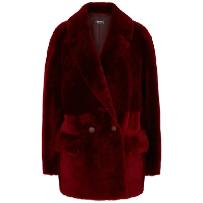 Shop Anne Vest Hazel Dark Red Shearling Jacket